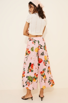 High-Rise Printed Crop Wide-Leg Pants | Nuuly