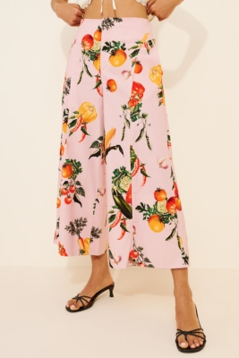 パンツ ApartmentThree High-WaistedFlareTrousers High-Rise Printed Crop Wide-Leg Pants | Nuuly