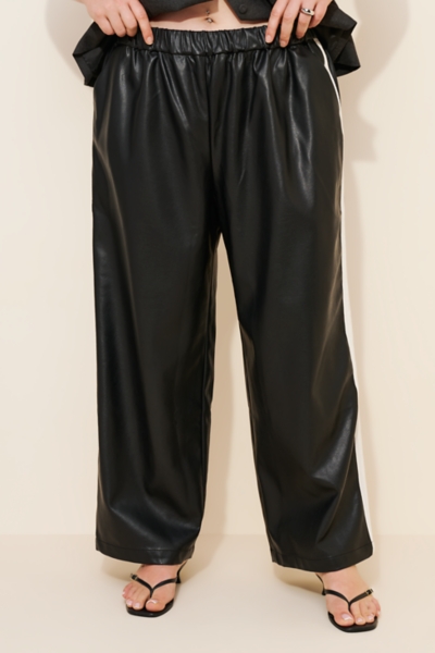 Vegan-Leather Pull-On Track Pants | Nuuly