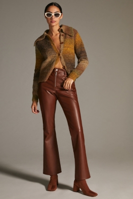 Vegan Leather Kick-Flare Pants | Nuuly