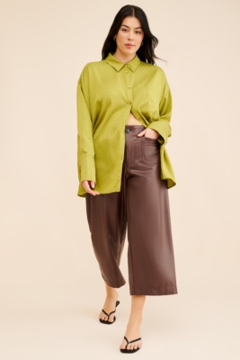 The Colette Cropped Vegan Leather Pants