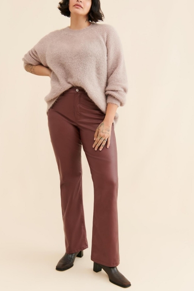 The Yaya Mid-Rise Vegan Leather Pants | Nuuly