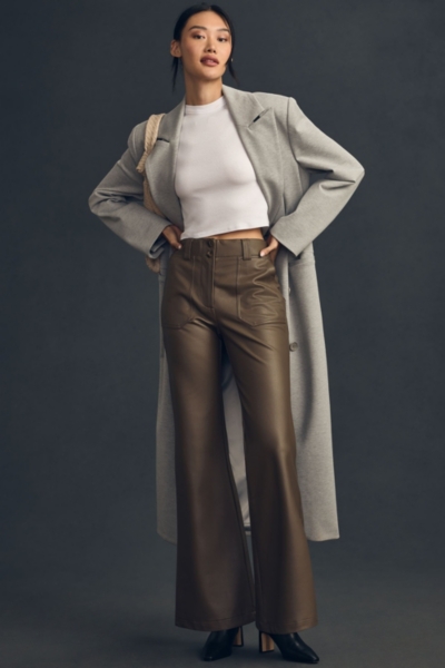 The Naomi Vegan Leather Wide-Leg Flare Pants | Nuuly