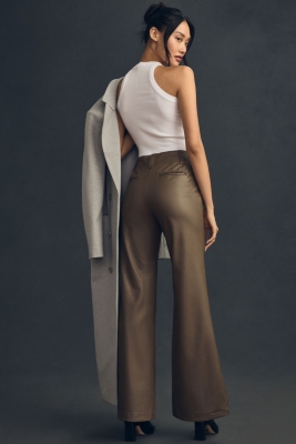 The Naomi Vegan Leather Wide-Leg Flare Pants | Nuuly