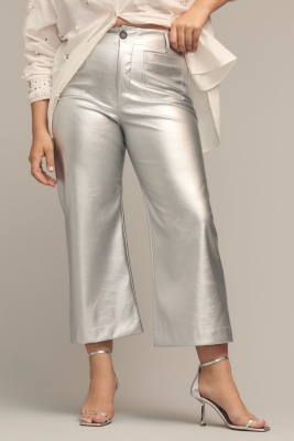 The Colette Cropped Metallic Vegan Leather Pants | Nuuly