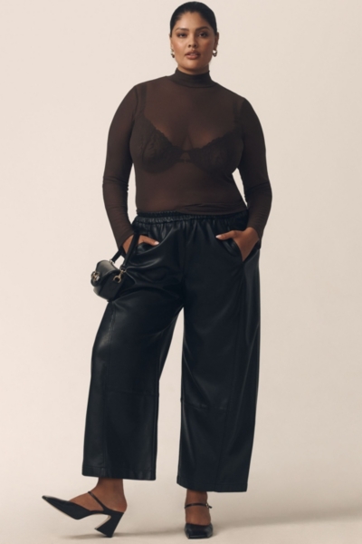 The Izzie Relaxed Pull-On Barrel Pants: Vegan-Leat | Nuuly