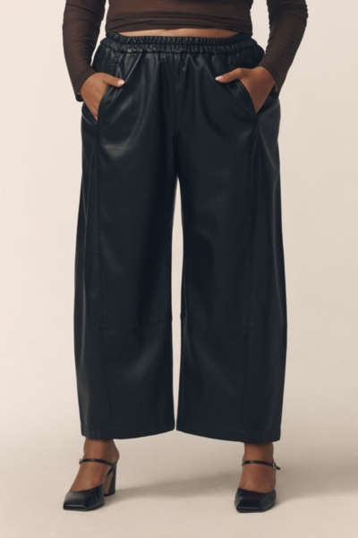 The Izzie Relaxed Pull-On Barrel Pants: Vegan-Leat | Nuuly