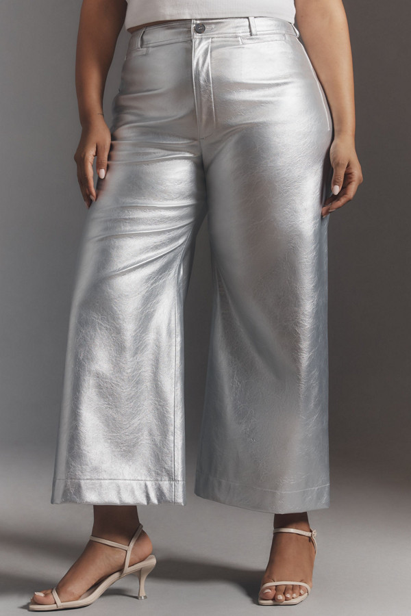 The Ettie High-Rise Crop Wide-Leg Pants: Metallic | Nuuly The Ettie High-Rise Crop Wide-Leg Pants: Metallic | Nuuly