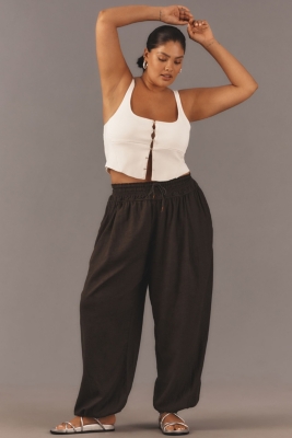 【YOURNUS】Letona Pintuck Balloon Pants Linen Smocked Balloon Pants | Nuuly