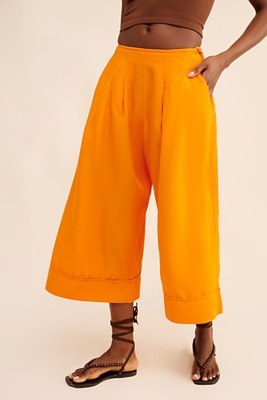 Linen Pleat-Front Wide-Leg Culottes | Nuuly