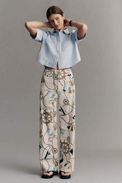 The Colette Beachy Linen Full-Length Wide-Leg Pant | Nuuly