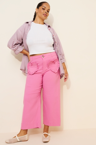 The Colette Heart Pocket Crop Wide-Leg Pants | Nuuly