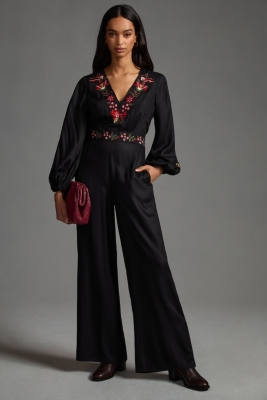 Embroidered Wide Leg Jumpsuit Nuuly