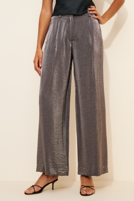 Shimmered Wide-Leg Trousers