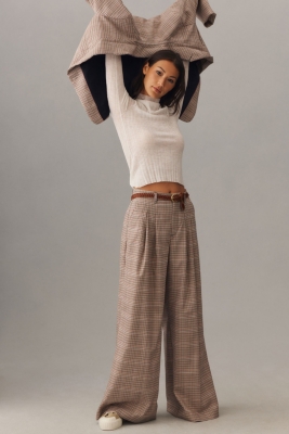 The Avery Pleated Wide-Leg Trousers: Plaid Edition Nuuly