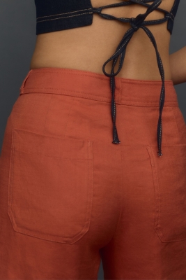 The Ettie High-Rise Crop Wide-Leg Pants: Linen Edi | Nuuly