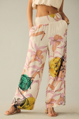 Graphic Floral Wide-Leg Pants | Nuuly