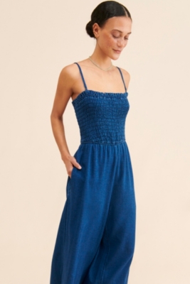 Wide-Leg Smocked Jumpsuit | Nuuly