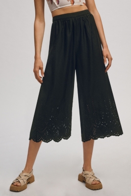 Wide-Leg Eyelet Crop Pants | Nuuly