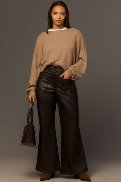 The Junie High-Rise Flare Pants: Vegan-Leather Edi | Nuuly