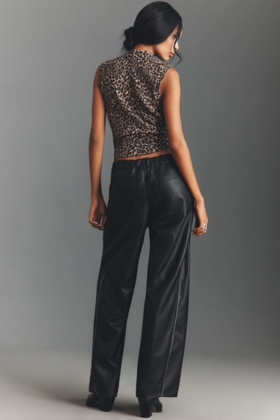 Jentlouis 24AW Zip Leather Pants 完売品 Baggy Vegan Leather Zipper Pants | Nuuly