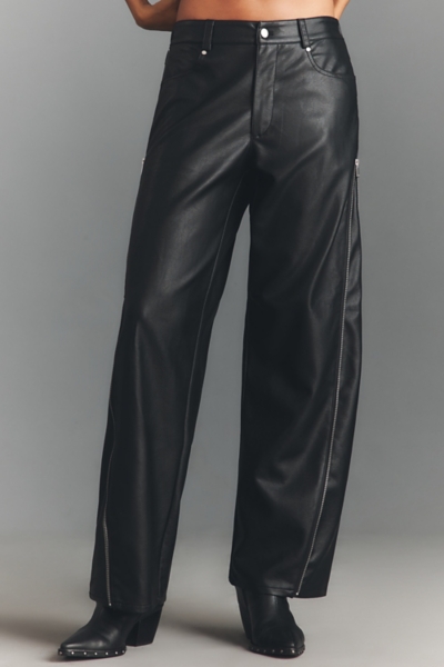 Baggy Vegan Leather Zipper Pants | Nuuly