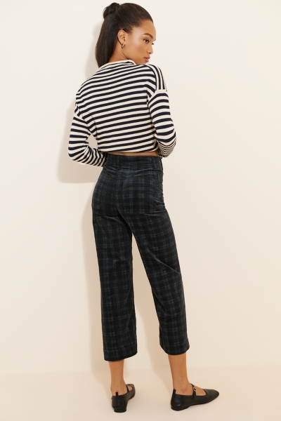 The Colette Cropped Wide-Leg Pants: Plaid Corduroy | Nuuly