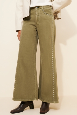 The Adi Mid-Rise Flare Novelty Pants