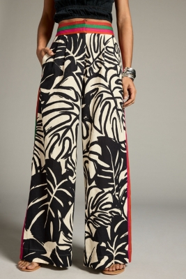 【MODERNIF】Linen wide banding pants Amazon.com: Womens Cotton Linen Pants, Summer Casual Comfort