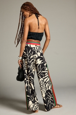 【MODERNIF】Linen wide banding pants Amazon.com: Womens Cotton Linen Pants, Summer Casual Comfort