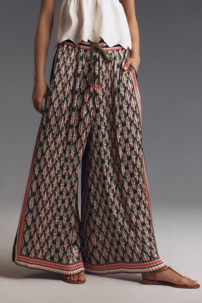 Tropical Pleated Wide-Leg Pants | Nuuly