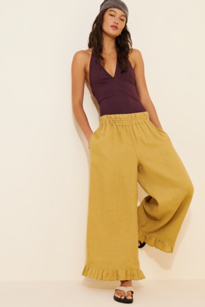 The Somerset Linen Petticoat Crop Pants | Nuuly