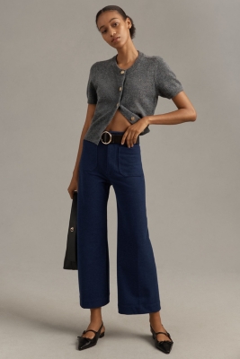 The Colette Cropped Wide Leg Pants: Brushed Knit E | Nuuly
