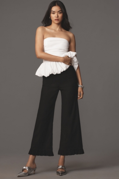 The Colette Cropped Wide-Leg Pants: Ruffled Editio | Nuuly