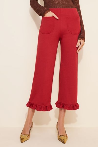 The Colette Ruffle-Hem Wide-Leg Pants | Nuuly