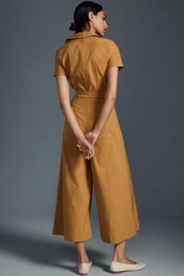 Faux-Wrap Short-Sleeve Culotte Jumpsuit Nuuly