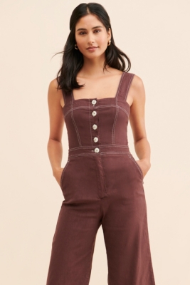 Front button jumpsuit hotsell