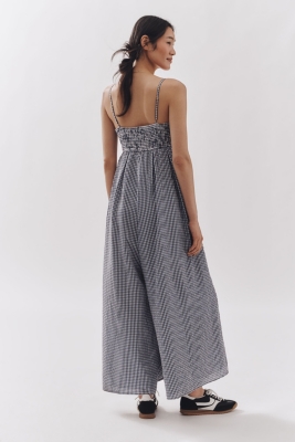 The Mabel Gingham Sleeveless Wide-Leg Jumpsuit | Nuuly