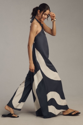 Waistless Tie-Neck Jumpsuit