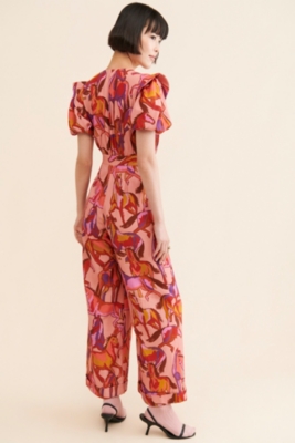 Wild Horses Short-Sleeve Pleated Jumpsuit | Nuuly