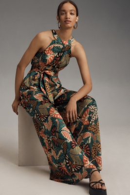 売れ筋商品|||バースリー カットソー トップス レディース Trendy Plus Size Printed Halter Jumpsuit, Exclusively at Macy's Hallie Bouq A Women's Plus Size Karlee Ivory Jumpsuit