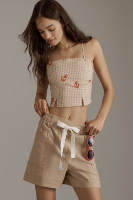 La Ponche Linen Pull-On Shorts