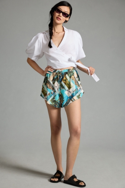 Printed Silky Drawstring Shorts | Nuuly