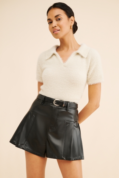 Vegan Leather Skirty Shorts | Nuuly
