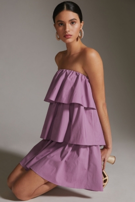 Square-Neck Embroidered Shift Dress