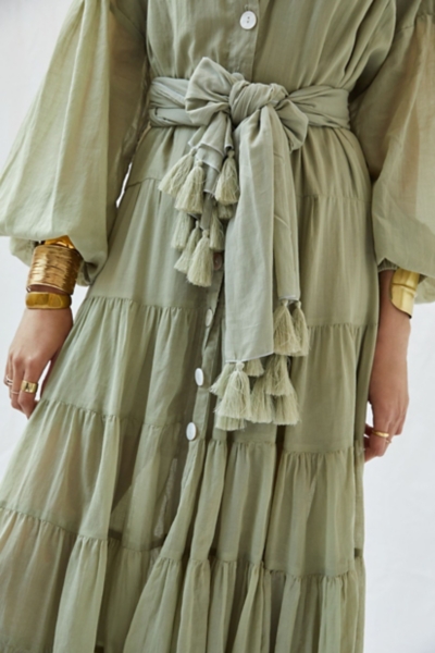 Sage Ruffled Maxi Dress | Nuuly
