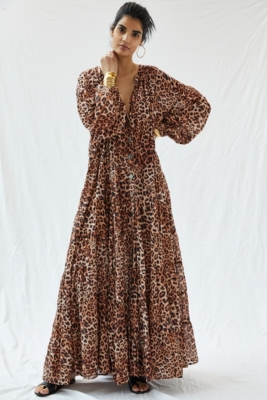 Leopard tiered dress hotsell