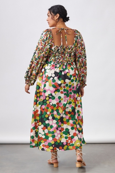 Polka Dot Puff-Sleeved Maxi Dress | Nuuly