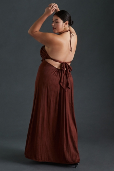 navy blue dress for baby girl Halter tie neck backless gown