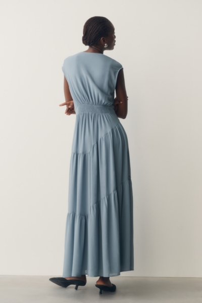 plus size dresses in blue Megan S/S Ribbed Midi Dress with Collar Cobalt / 3X Bridal Reception Dresses Black - REVOLVE Extended Sizing Suit Jacket Size/Waist Size:42/36